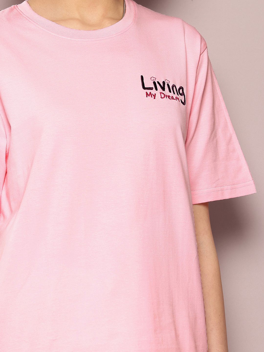 DILLINGER Women Typography Printed Pure Cotton Oversized T-shirt