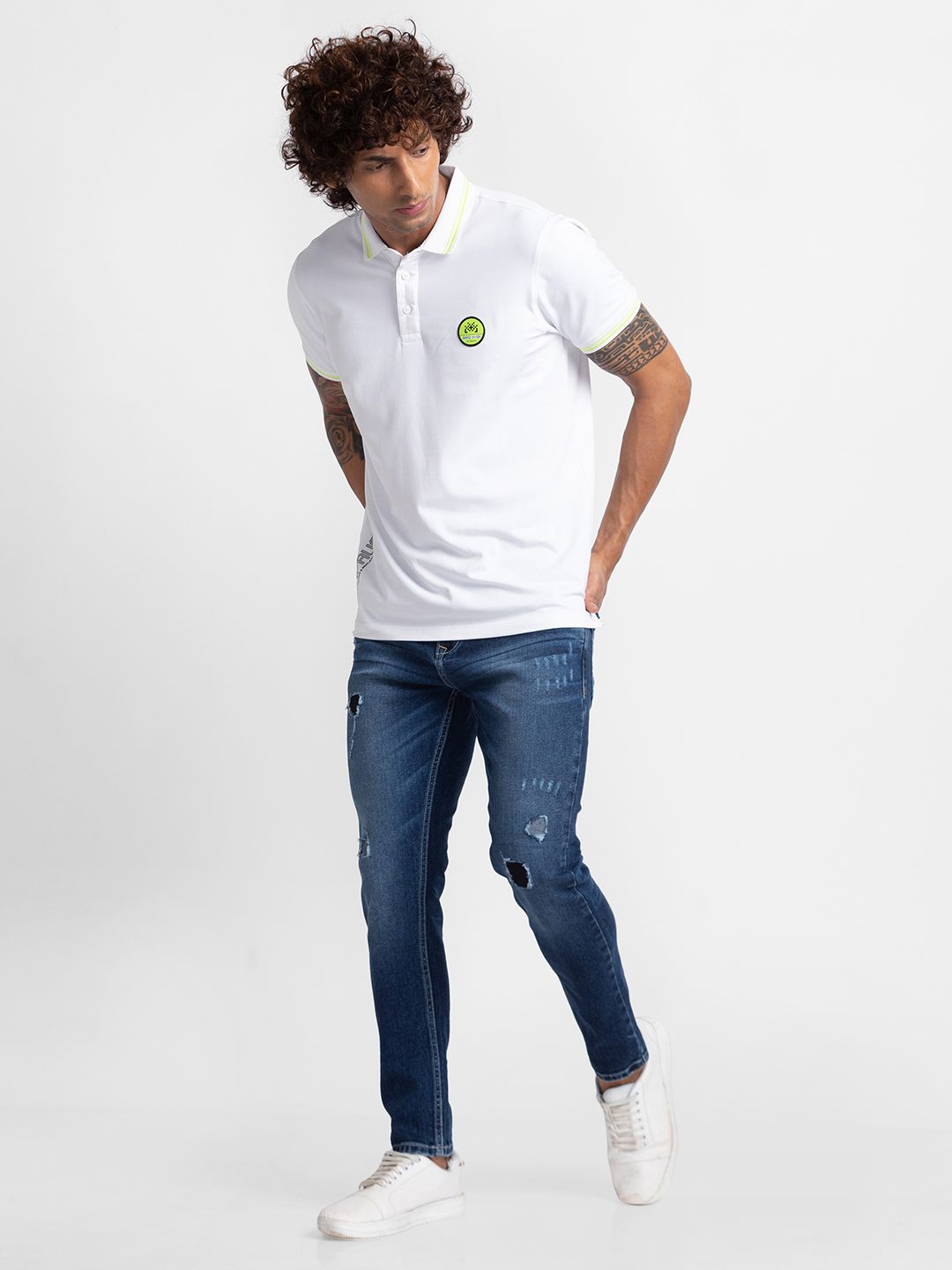 SPYKAR Men Kano Skinny Fit Mildly Distressed Light Fade Stretchable Jeans