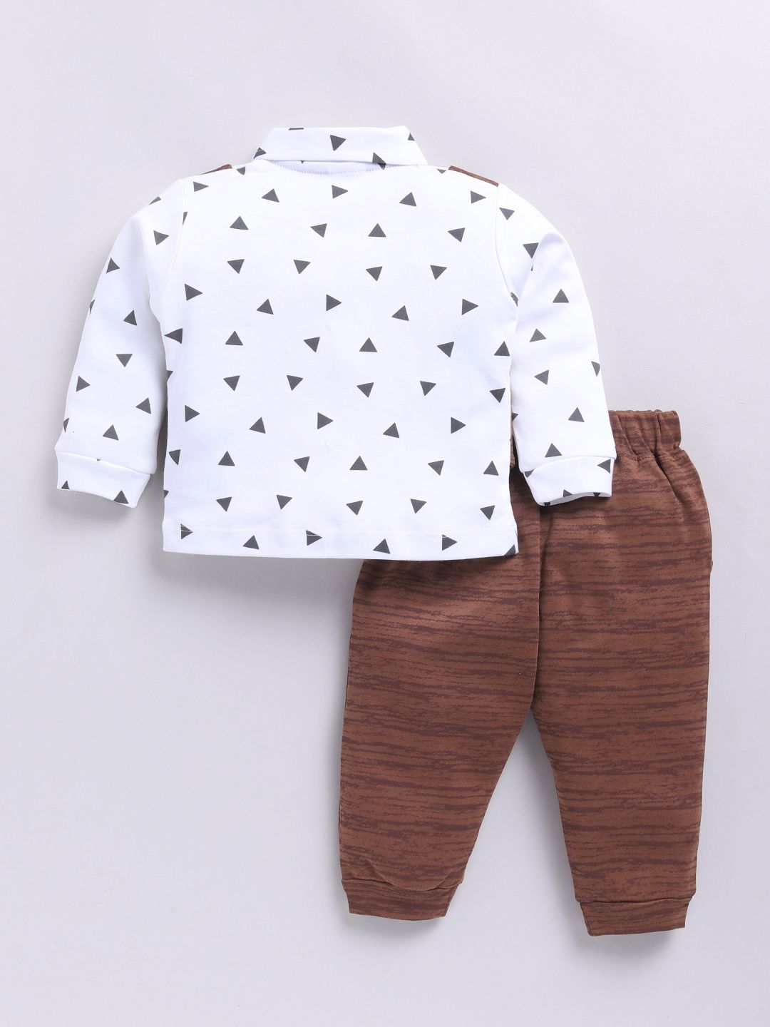 Moms Love Infant Boys Printed Cotton Shirt & Joggers