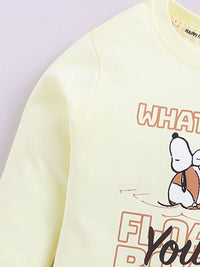 Happy Faces Kids Girls Snoopy Printed Pure Cotton T-Shirt