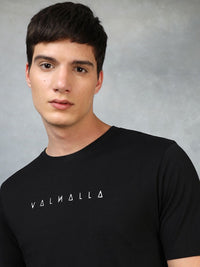 Bewakoof Men Black Typography Printed Pure Cotton T-shirt