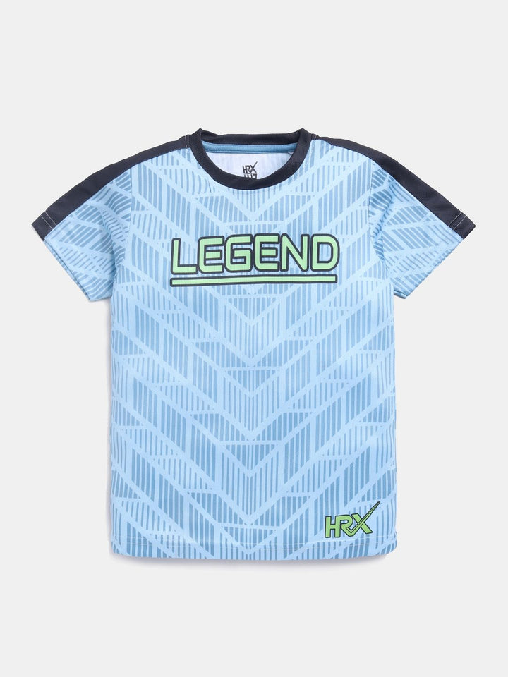 HRX by Hrithik Roshan Boys Rapid-dry Typography Printed Sports T-shirt