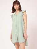 DressBerry Striped Ruffled Shirt Dess