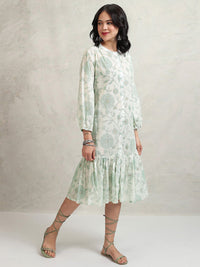 Vishudh Floral Print A-Line Dress
