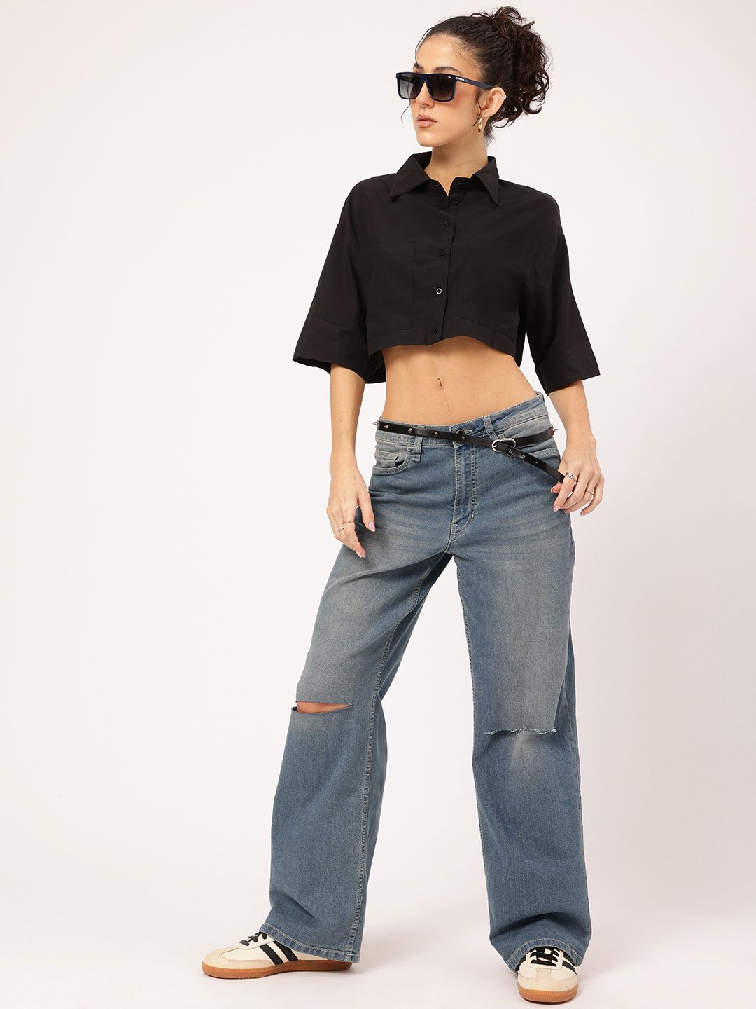 DressBerry Cozy Canvas Crop Shirt