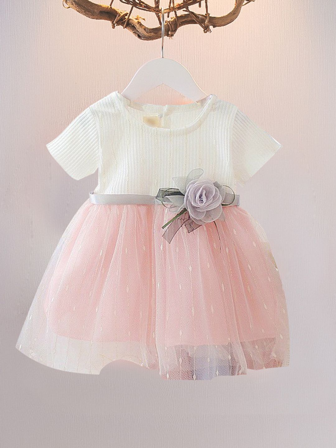 YK Girls Pack of 2 Self Design Fit & Flare Dress