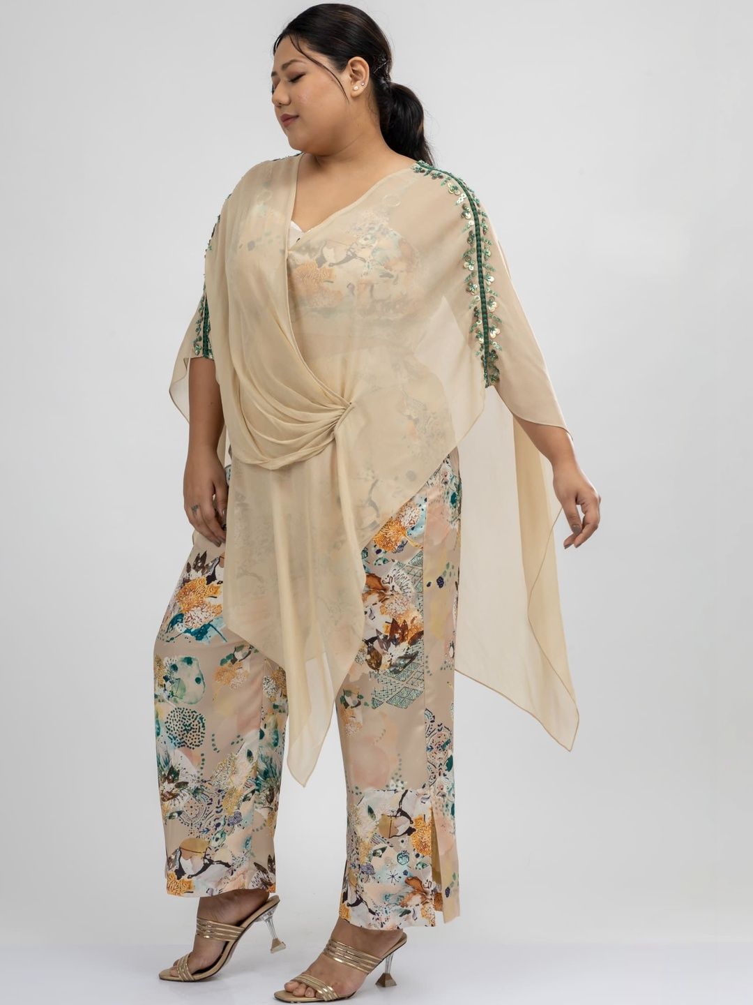 Mamicha Printed Shoulder Straps Top & Trousers Co-Ords