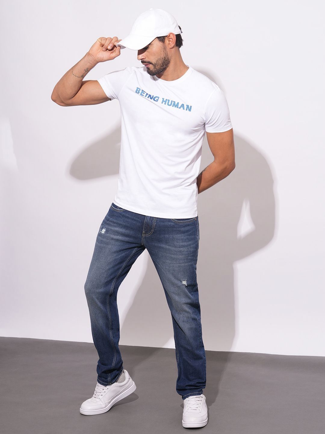 Being Human Men Brand Logo Printed Slim Fit T-shirt