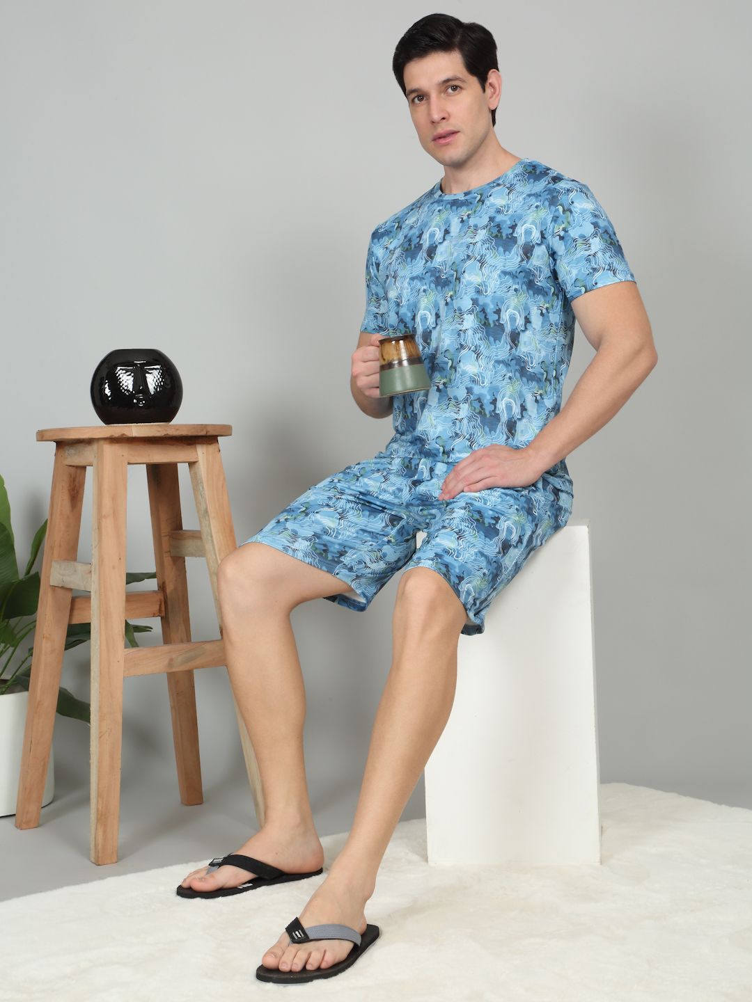 Sweet Dreams Printed Round Neck T-Shirt & Shorts