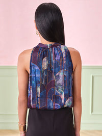 AND Women Abstract Printed High Neck Top
