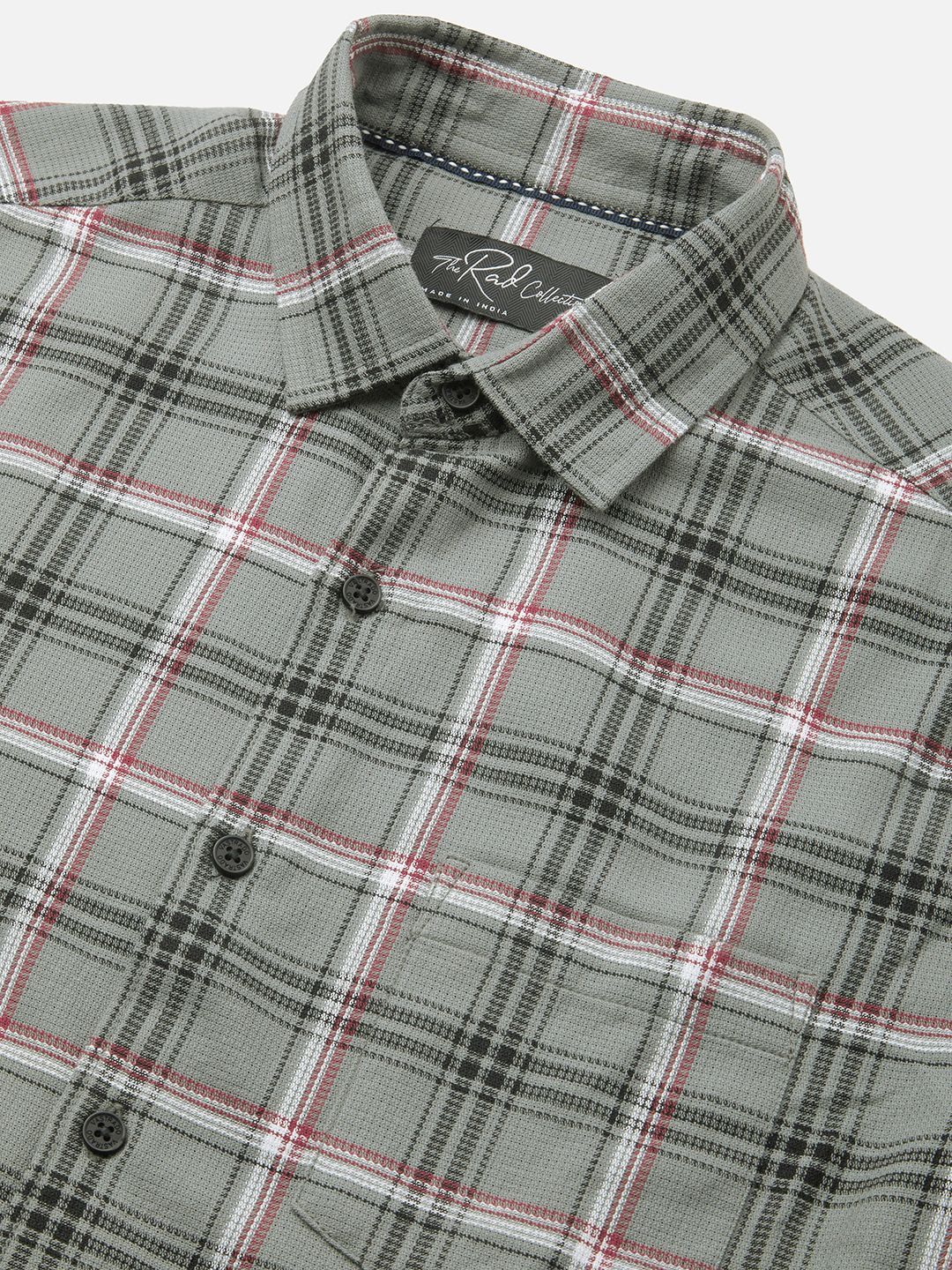 VASTRADO Classic Tartan Checked Slim Fit Pure Cotton Casual Shirt