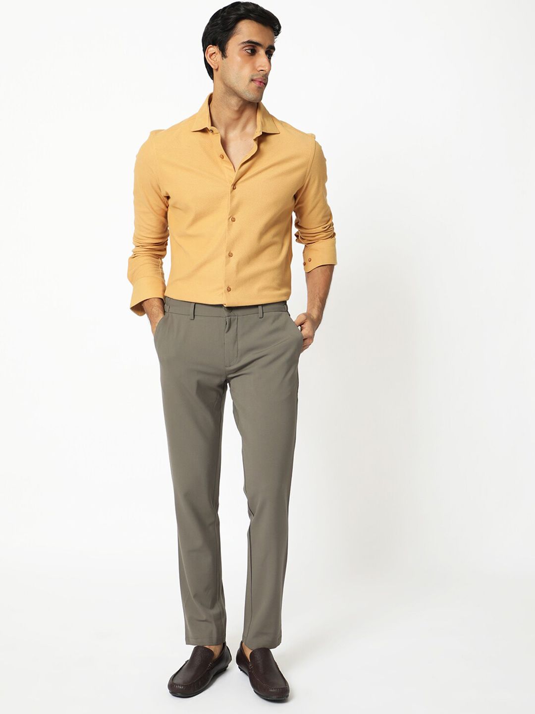 RARE RABBIT Men Venziya Slim Fit Opaque Cotton Shirt