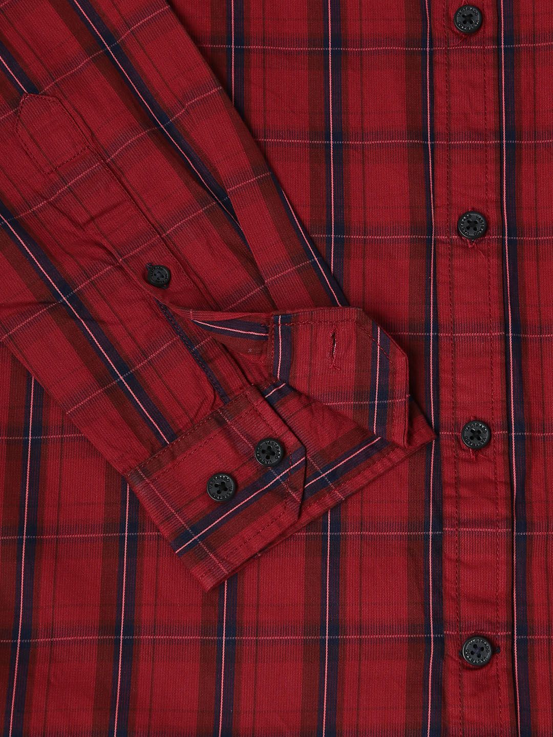 VASTRADO Men Checked Pure Cotton Shirt