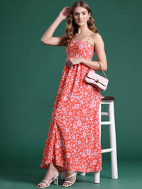 DressBerry Floral Print A-Line Maxi Dress
