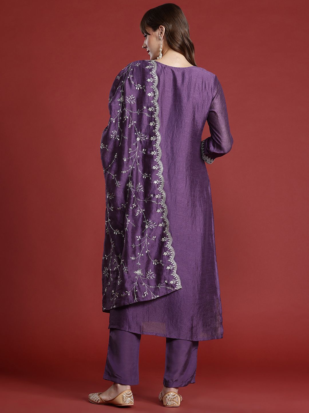 Indo Era Women Ethnic Motifs Embroidered Sequinned Kurta with Trousers & Dupatta