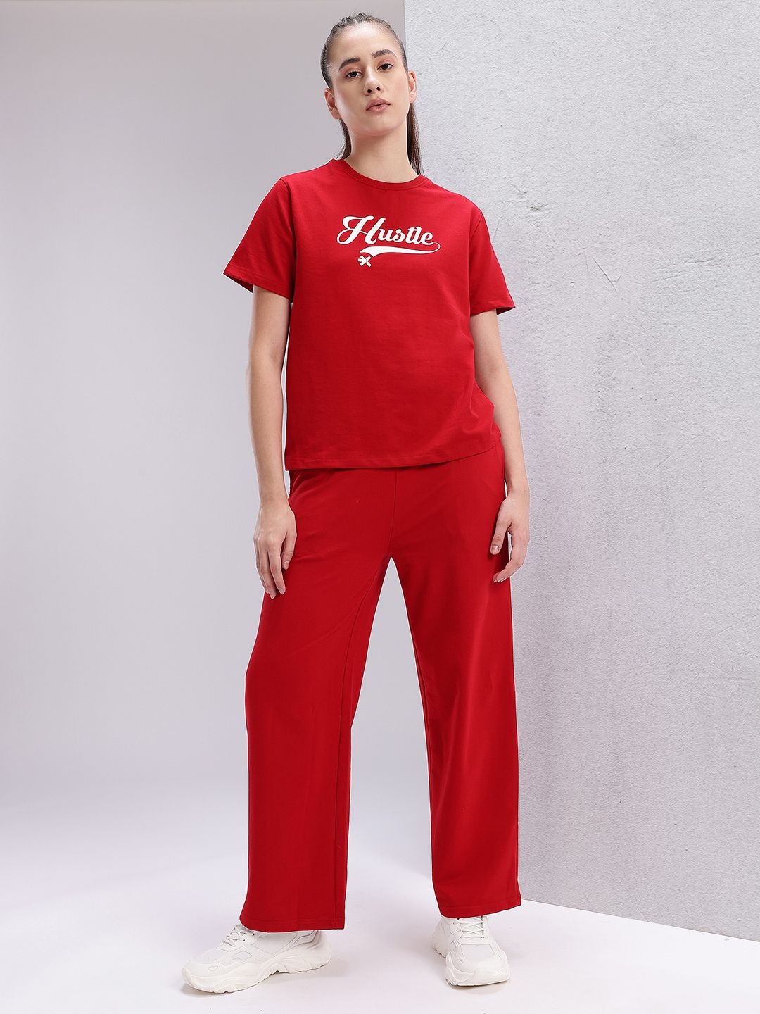 HRX by Hrithik Roshan  Typography Printed T-shirt With Trackpants