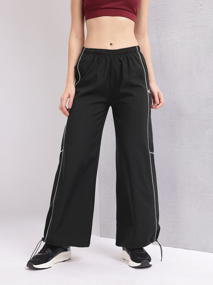 HRX by Hrithik Roshan Women Contrast Piping Rapid-Dry Flared Training Track Pants