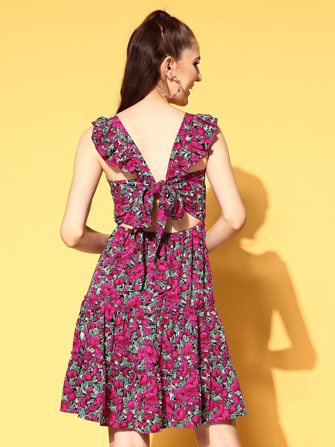 Berrylush Women Pink Floral Vacay Attire