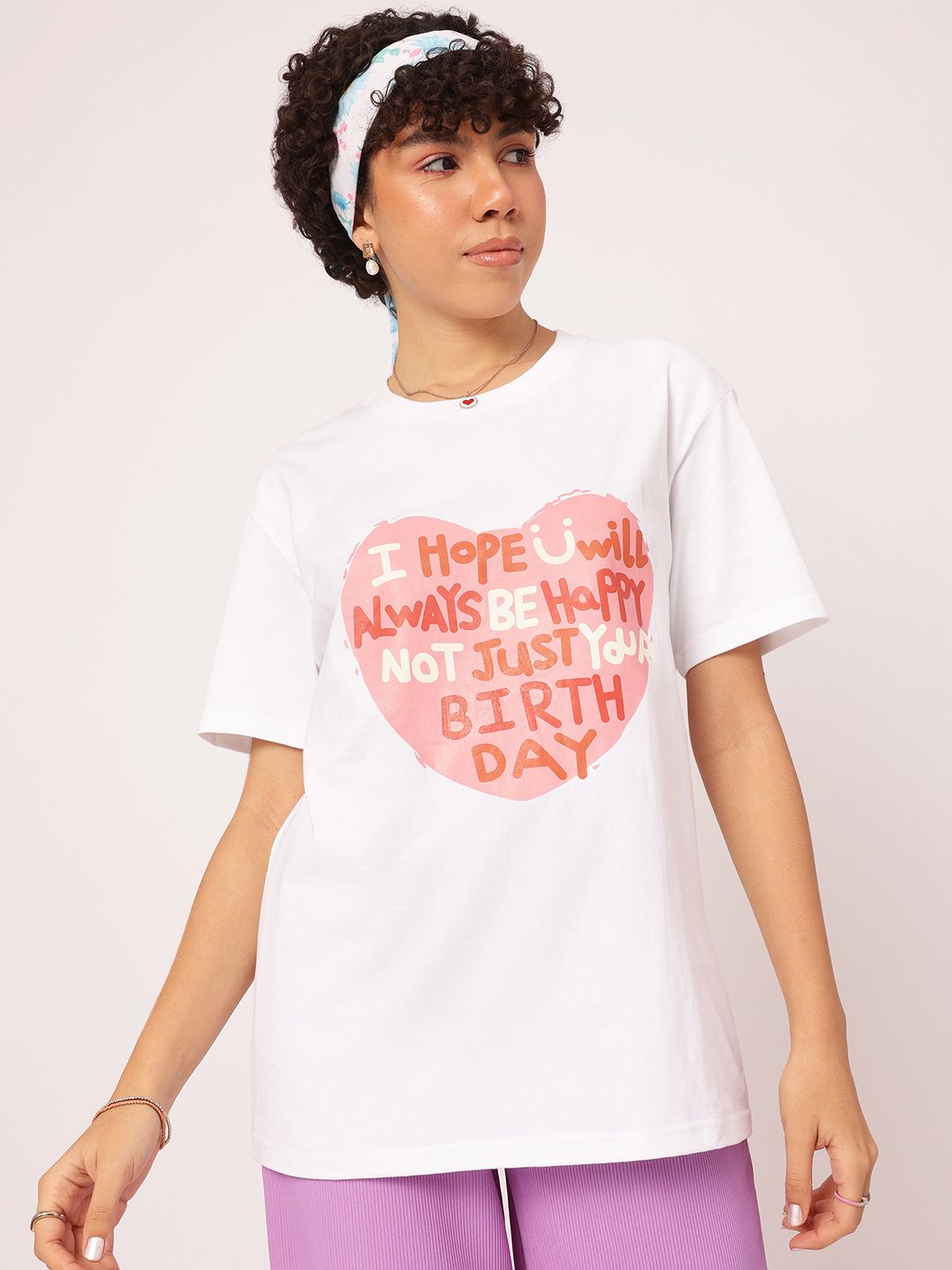 DressBerry Heartfelt Hues Typography Print T-shirt