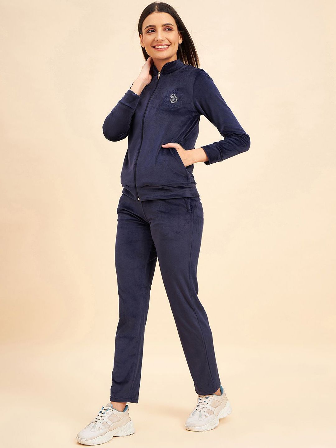 Sweet Dreams Women Mock Collar Tracksuits
