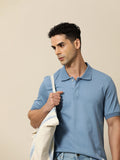 Mr Bowerbird Solid Tailored Fit Polo Collar Pure Cotton T-shirt