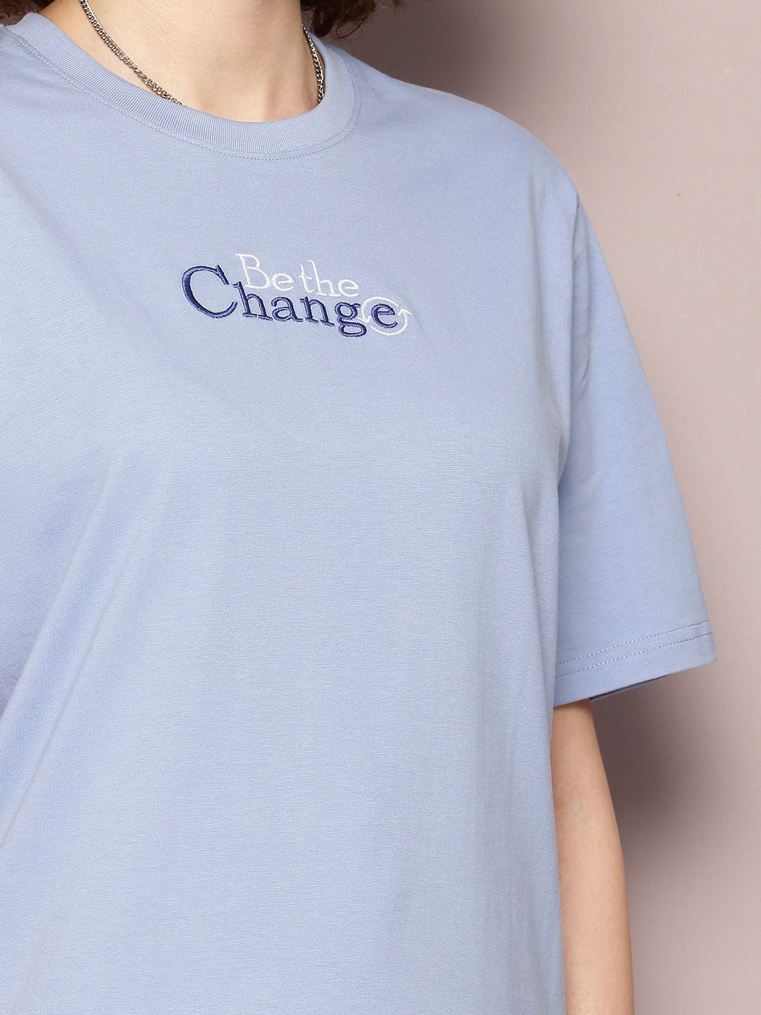 DILLINGER Women Typography Printed Pure Cotton Oversized T-shirt