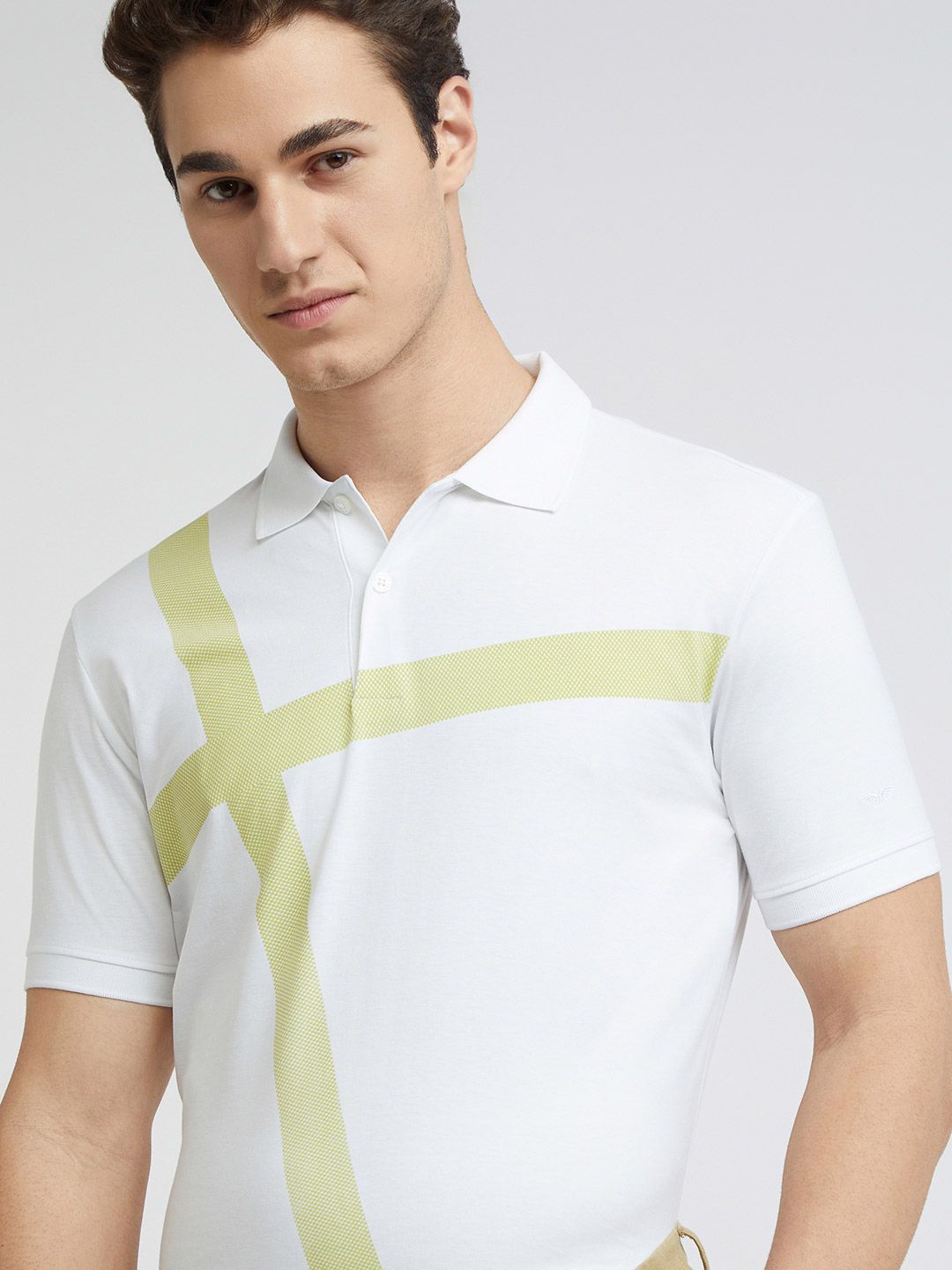 Park Avenue Striped Polo Collar Slim Fit T-shirt