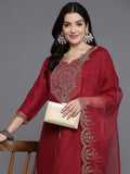 Indo Era Women Floral Yoke Design Regular Kurta with Trousers & With Dupatta