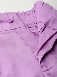 DressBerry Purple Power Pleated High Rise Trousers