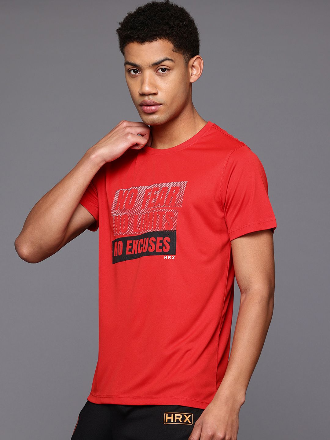 HRX by Hrithik Roshan Typography Printed Rapid-Dry Training T-shirt