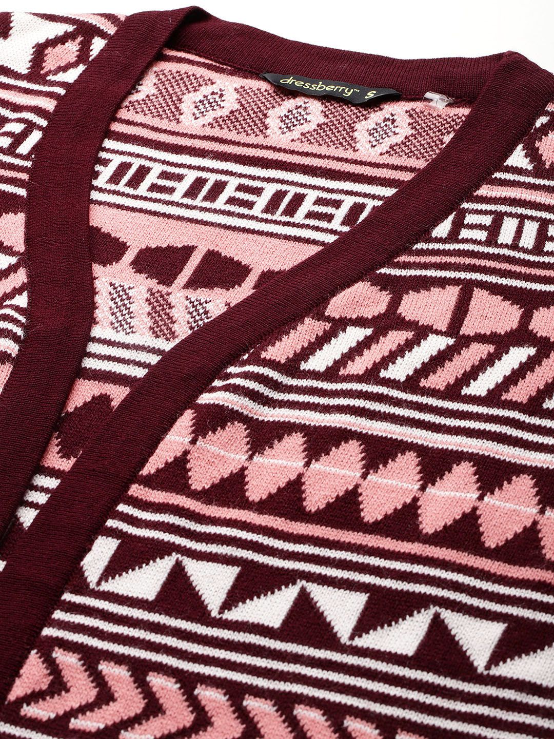 DressBerry Self Designed Front Open Sweater