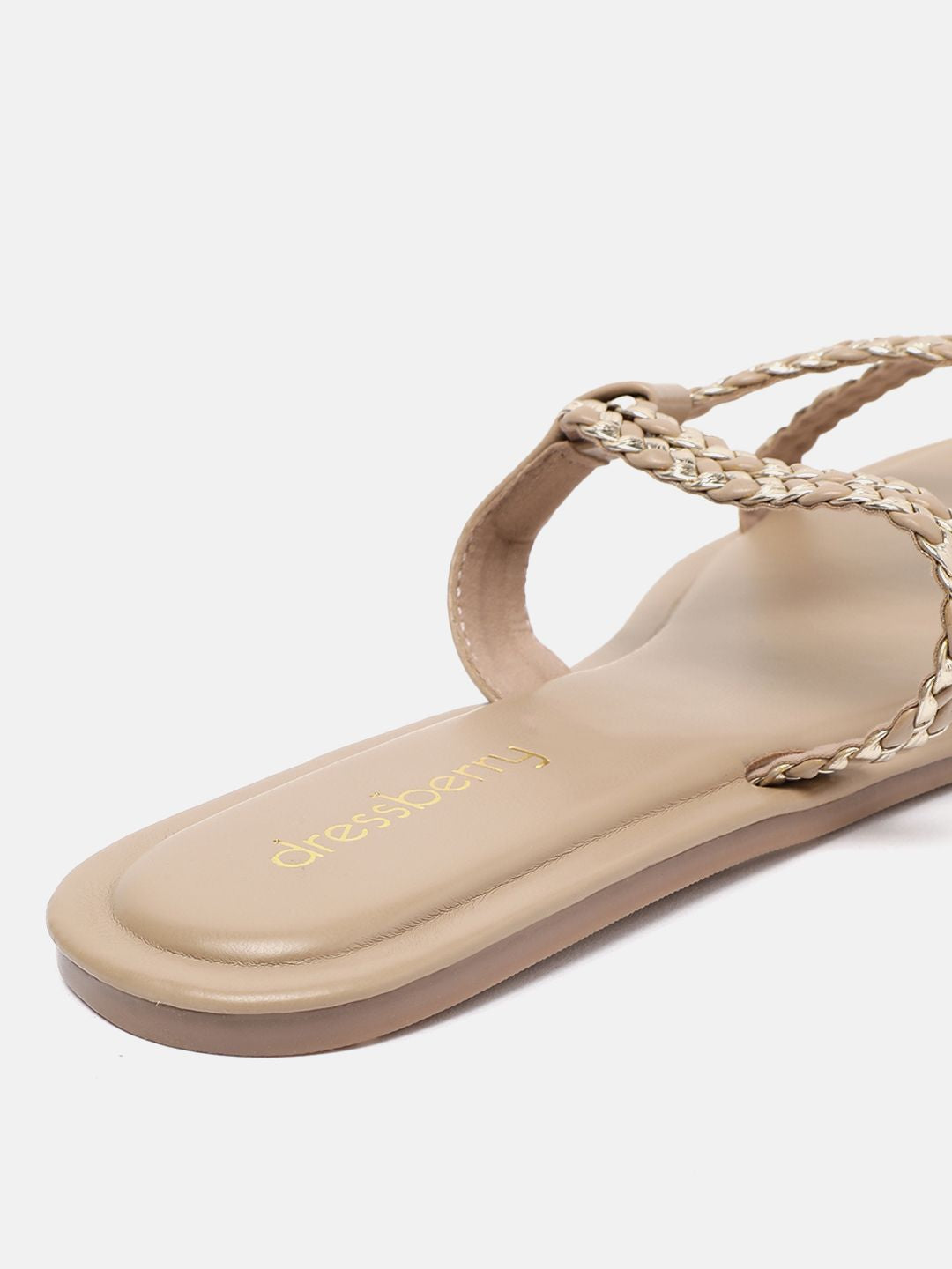 DressBerry Women Striped Open Toe Flats