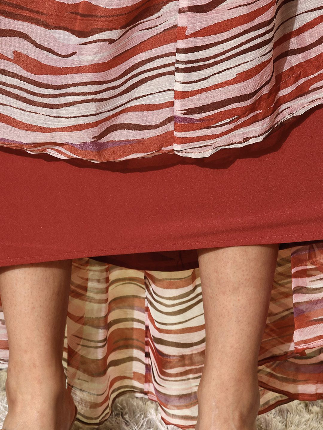 QUIERO Women Rust Abstract Sundress