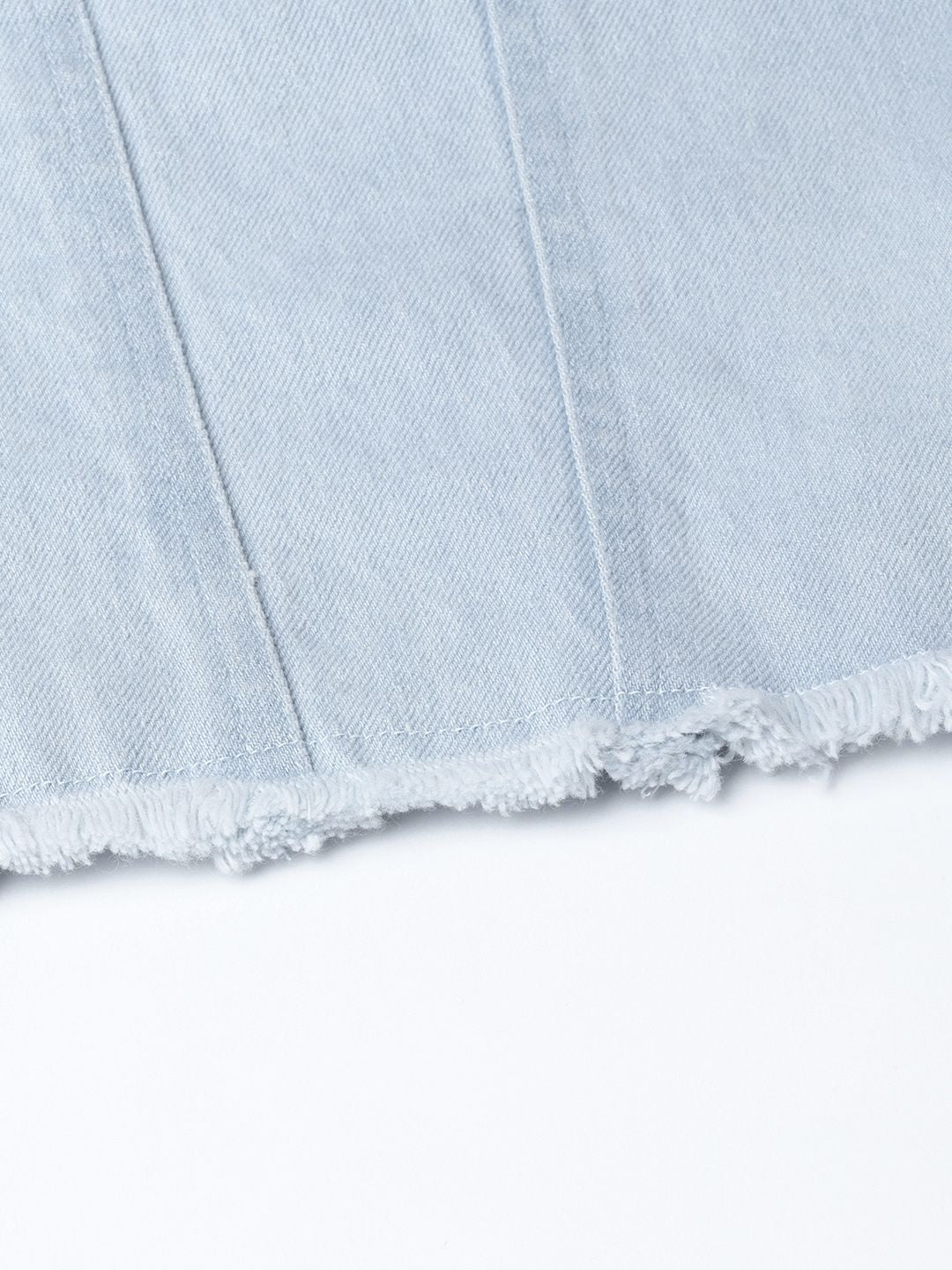 SASSAFRAS Women Blue Solid Denim Jacket