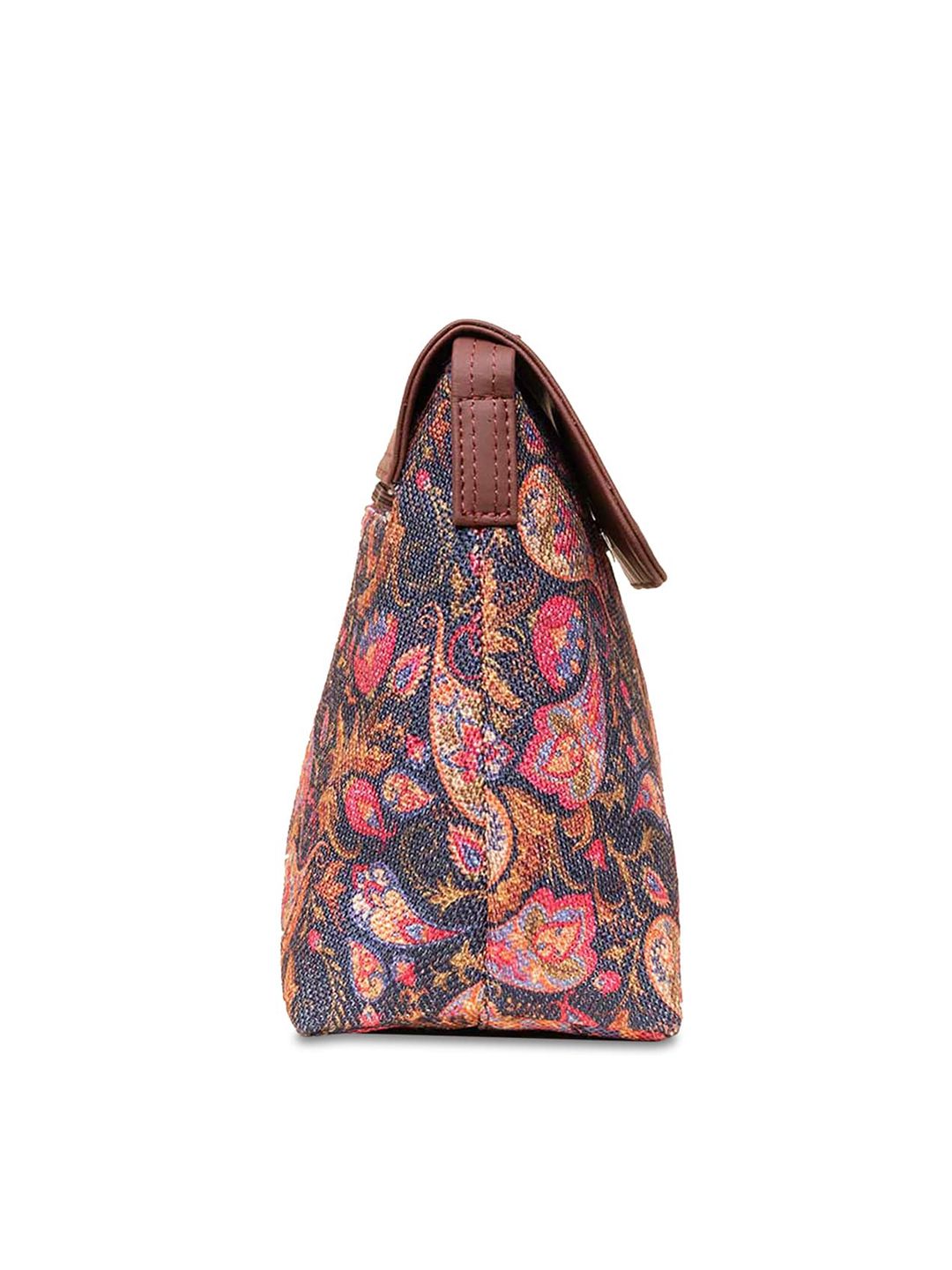 ZOUK Ethnic Motifs Printed Structured Sling Bag
