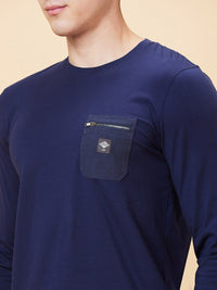 Being Human Graphic Printed Round Neck Long Sleeves Pockets Regular T-shirt