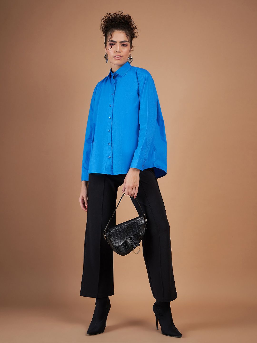 SASSAFRAS Spread Collar Opaque Back Placket Detail Casual Pure Cotton Shirt