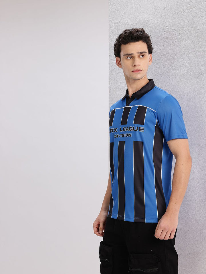 HRX by Hrithik Roshan Striped Polo Collar T-shirt