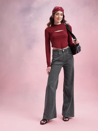 DressBerry Women Mid-Rise Wide Leg Stretchable Jeans