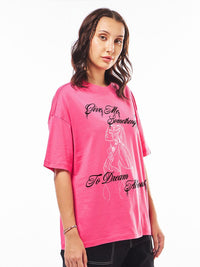 Bewakoof Women Typography Printed Round Neck Cotton Pure Cotton Oversized T-shirt