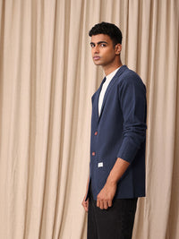 Mr Bowerbird Self Design Tailored Fit Single-Breasted Casual Blazer