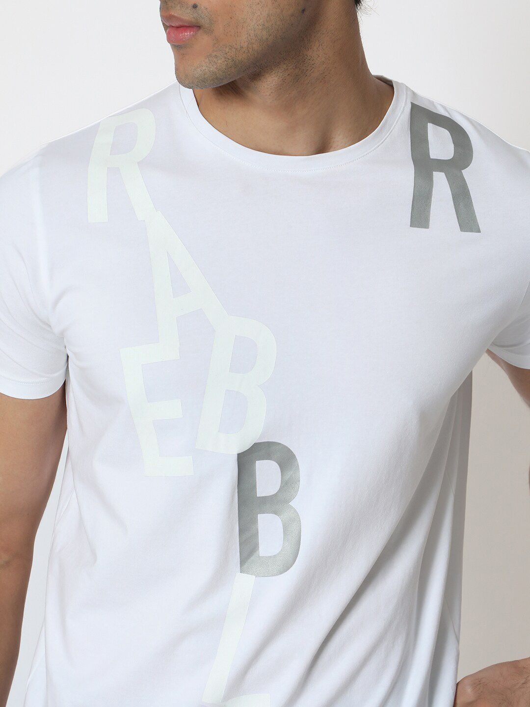 RARE RABBIT Men Heras Typography Printed Cotton Slim Fit T-Shirt