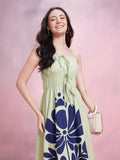 DressBerry Floral Print Pure Cotton A-Line Midi Dress