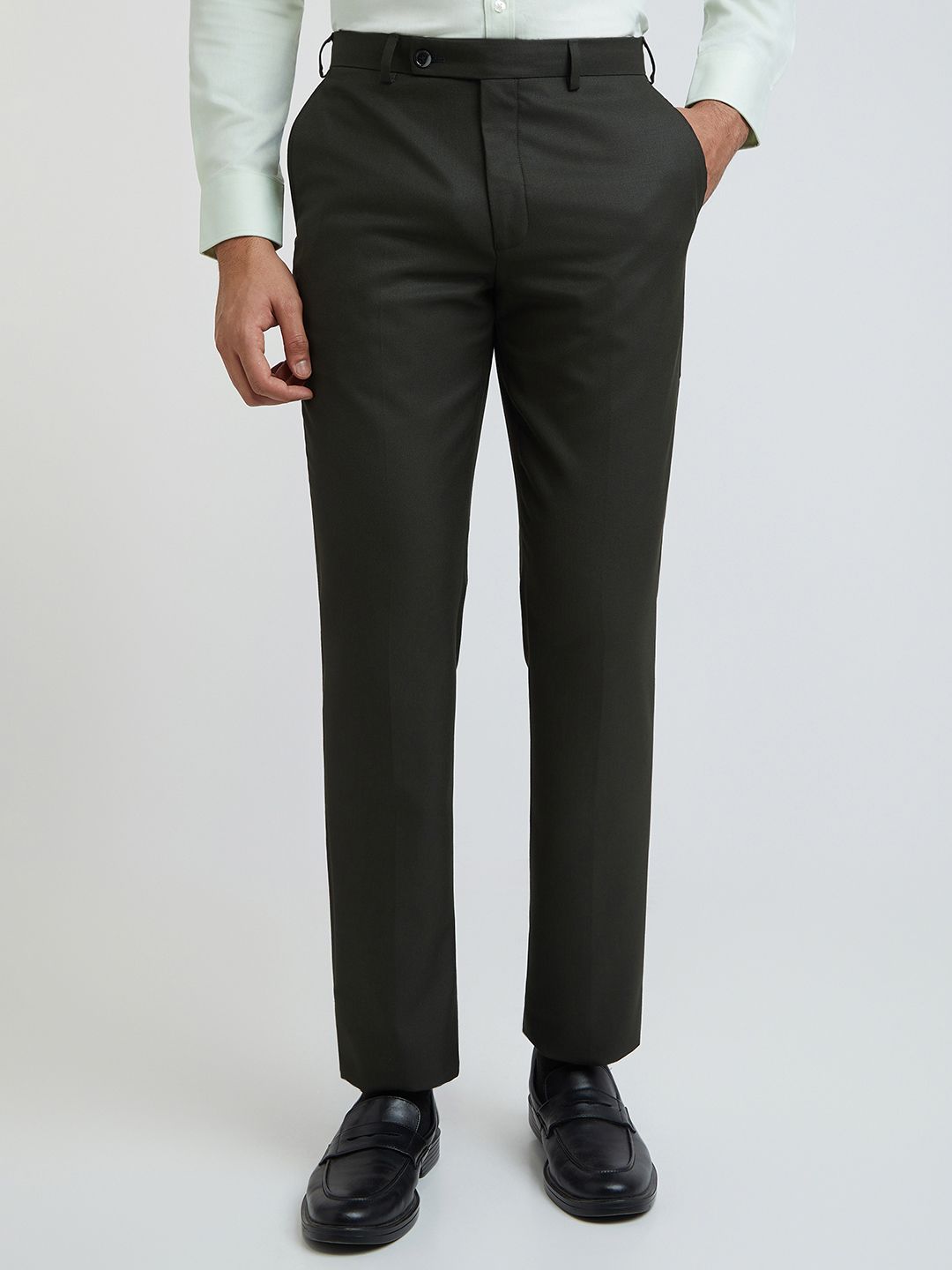 Park Avenue Men Tapered Fit Low-Rise Formal Trousers