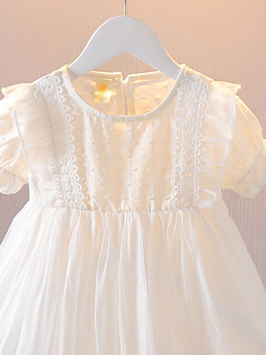 YK Girls Embroidered Cape Sleeve Fit & Flare Dress