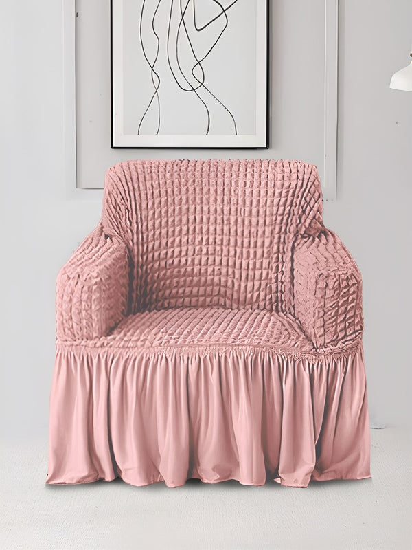 Cortina Pink Elastic Stretchable Sofa Cover With Arms