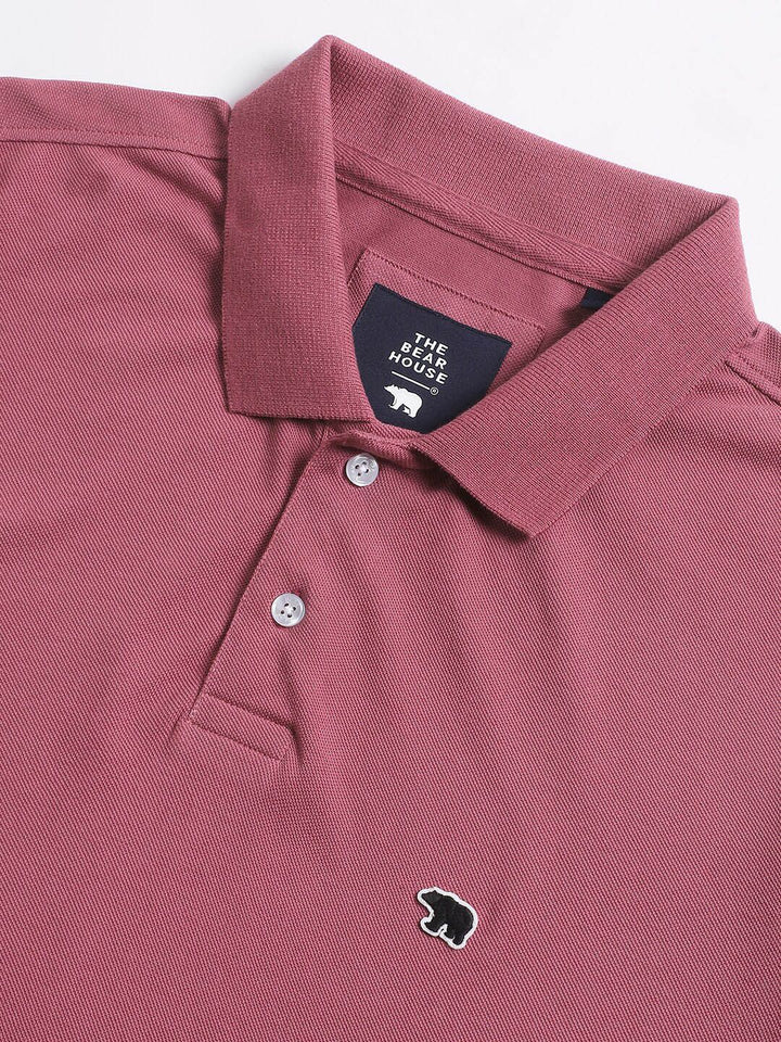 THE BEAR HOUSE Polo Collar Slim Fit Pure Cotton T-shirt