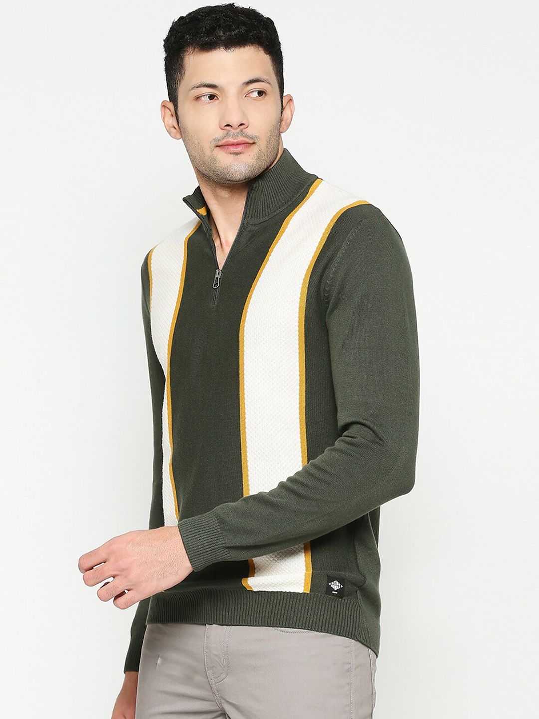 Being Human Colourblocked Half Zip Pullover