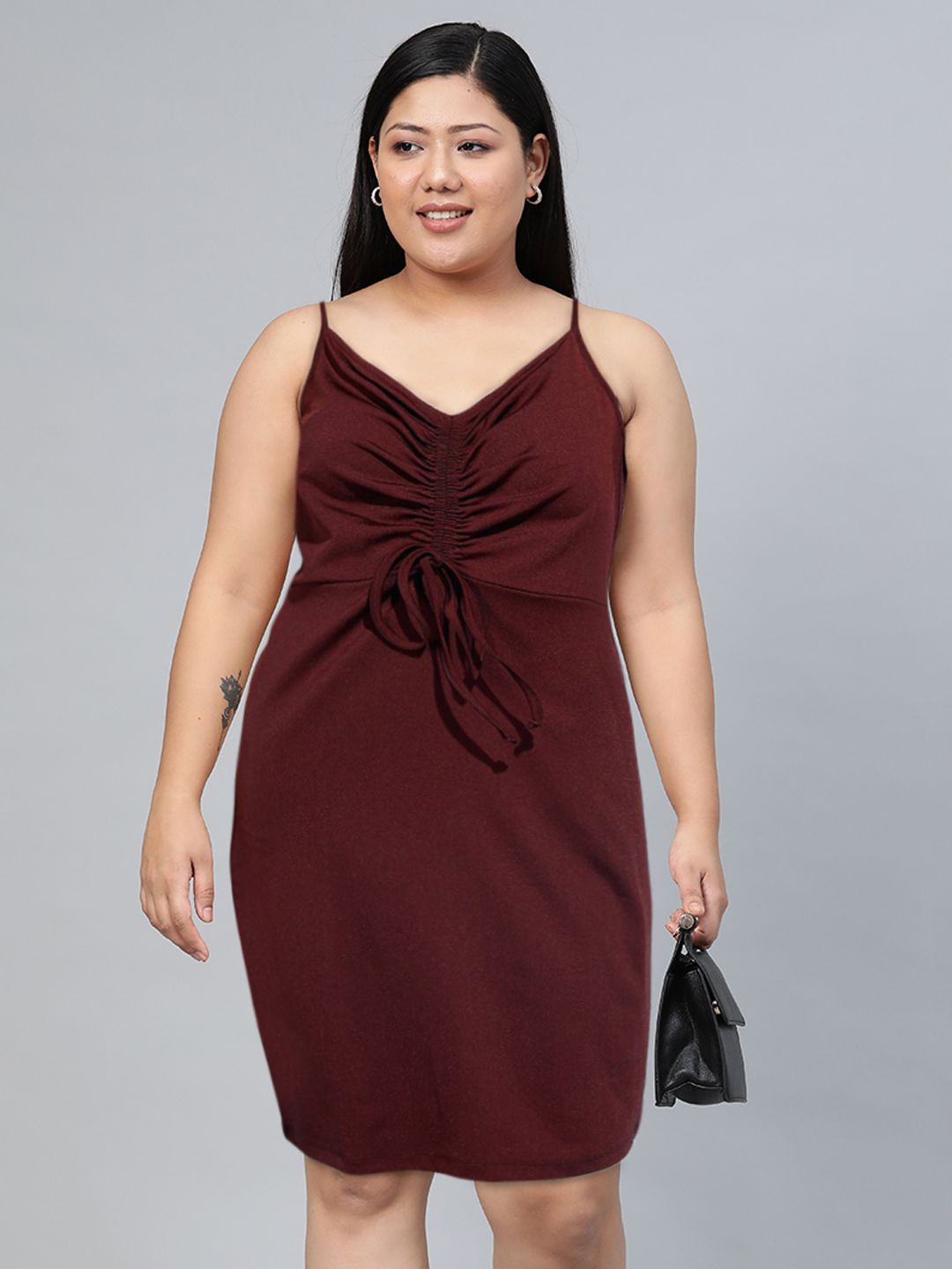 Tokyo Talkies Maroon Sheath Dress