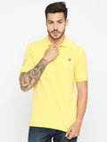 Being Human Men Yellow Polo Collar Applique T-shirt
